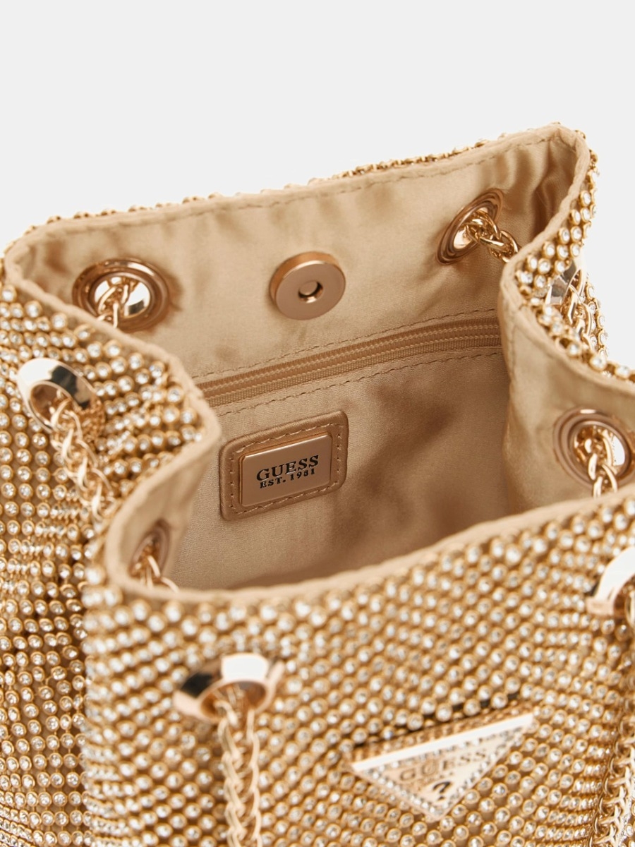 GUESS Set 10 Braccialetti Elastici Con Strass - Oro Rosa E Cristalli Trasparenti - Impilabili - 2