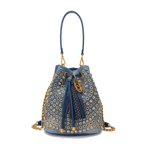LA CARRIE BAG BORSA SECCHIELLO ANDROMEDA CANVAS JEANS 161M-EM-208-CAS