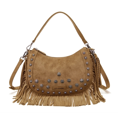 LA CARRIE BAG BORSA A SPALLA AZTEC SUEDE CUOIO 161P-DB-174-SUE