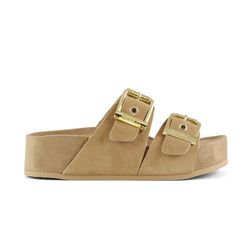 COLORS OF CALIFORNIA CIABATTA PLATFORM PELLE SCAMOSCIATA BEIGE HC.DUNE02