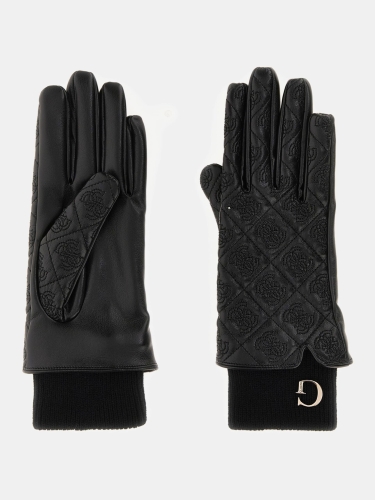 GUESS GUANTI 4G LOGO ECOPELLE NERO AW5402POL02