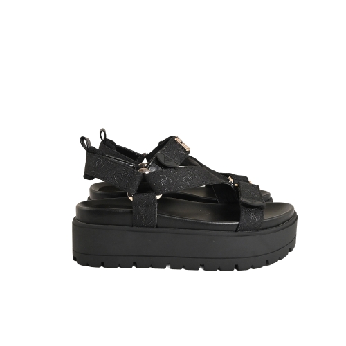 GUESS SANDALO CON LOGO TESSUTO NERO FLJFTTFAL03