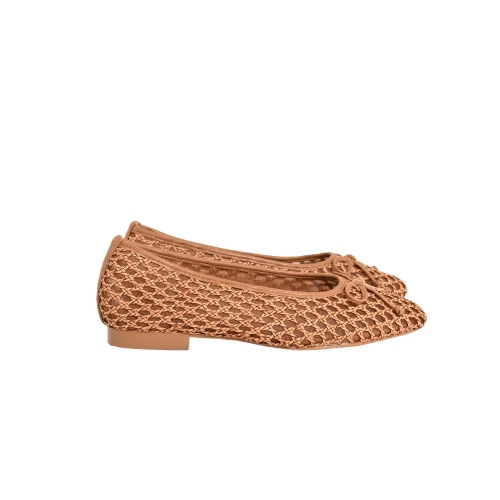 GOLD&amp;GOLD BALLERINA RETE CUOIO GP832