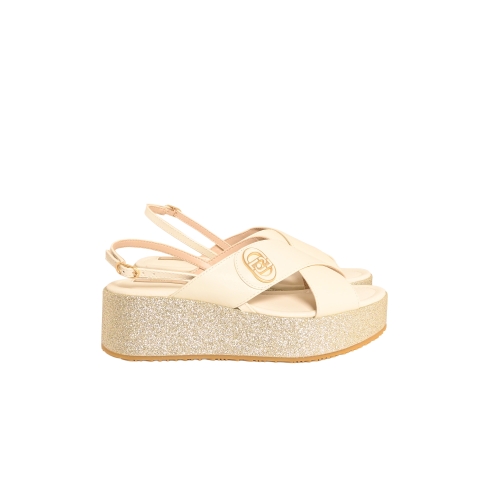 LIU JO SANDALO PLATFORM PELLE LATTE SA6141PX106S1400