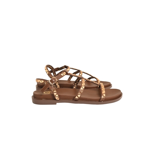 GOLD&amp;GOLD SANDALO CON BORCHIE ECOPELLE MARRONE GD468