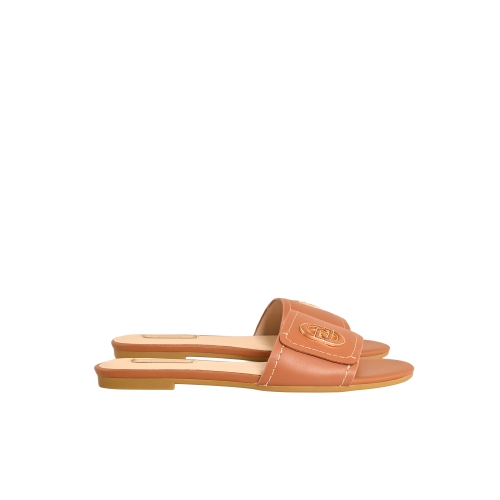 LIU JO CIABATTE FLAT PELLE CUOIO SA6127P0102S3804