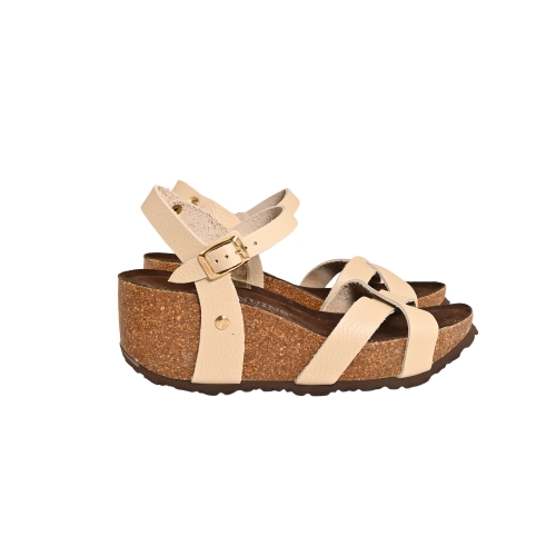 GENUINS SANDALO ZEPPA PELLE BEIGE CANNES G106776