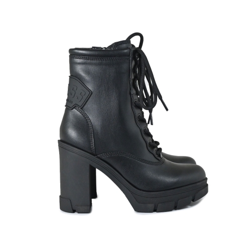 GUESS STIVALETTO CON LACCI ECOPELLE NERO FL7XENELE10