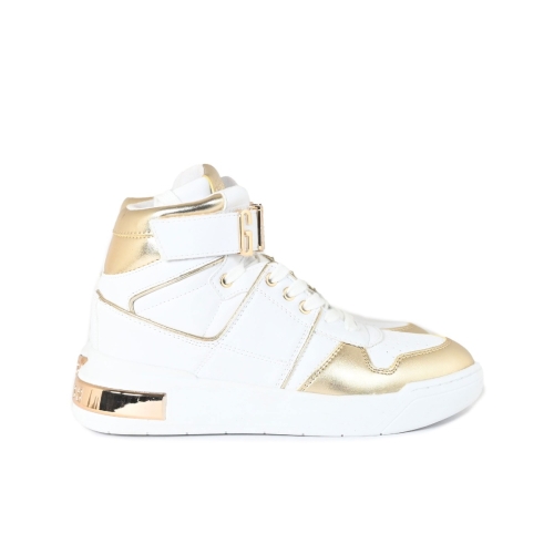 GUESS SNEAKERS ALTA SCRITTA LOGO ECOPELLE BIANCO FL5CTNELE12