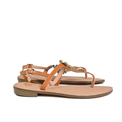 GOLD&amp;GOLD SANDALO INFRADITO ECOPELLE CUOIO GL790