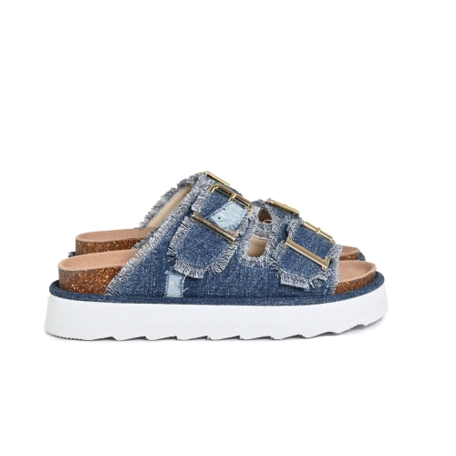 COLORS OF CALIFORNIA CIABATTA PLATFORM DENIM BLU STORMY44