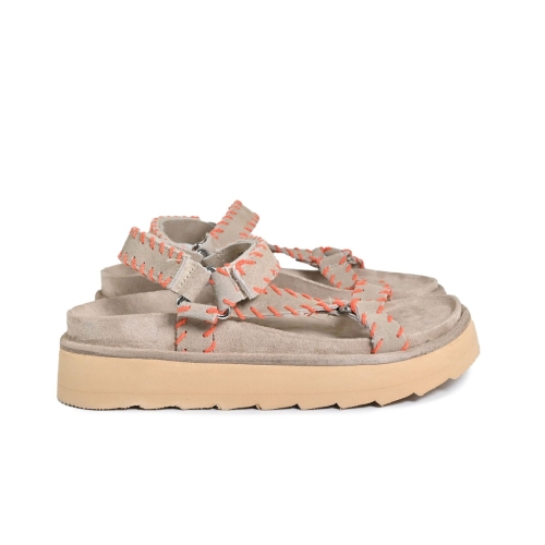 COLORS OF CALIFORNIA SANDALO PLATFORM PELLE BEIGE STORMY41