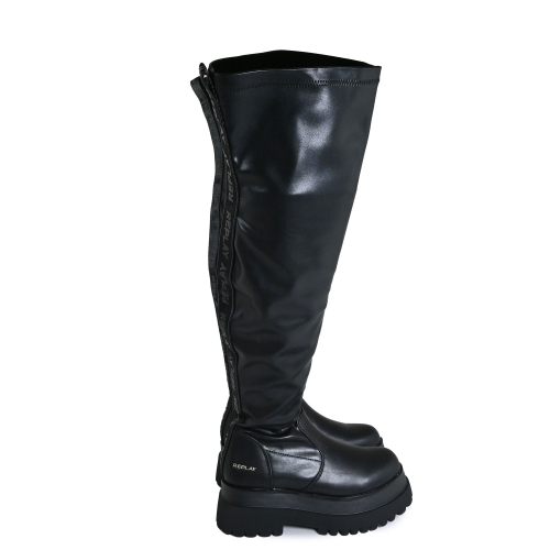 REPLAY STIVALE ELASTICIZZATO TESSUTO NERO RL720010S