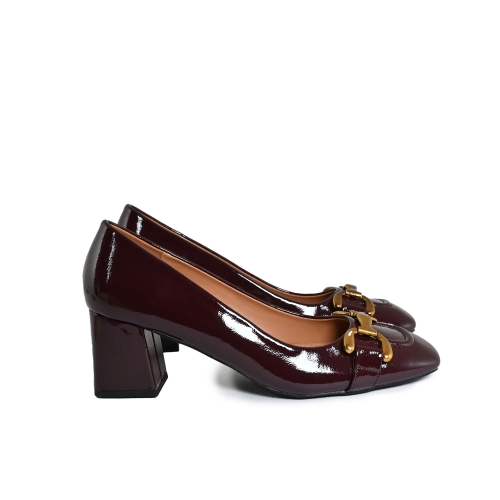 GOLD&amp;GOLD MOCASSINO CON TACCO VERNICE BORDO&#039; GV03