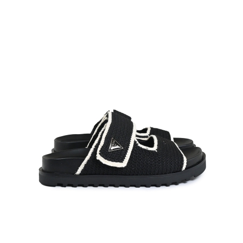 GUESS CIABATTA TESSUTO NERO FLJFDNFAB19