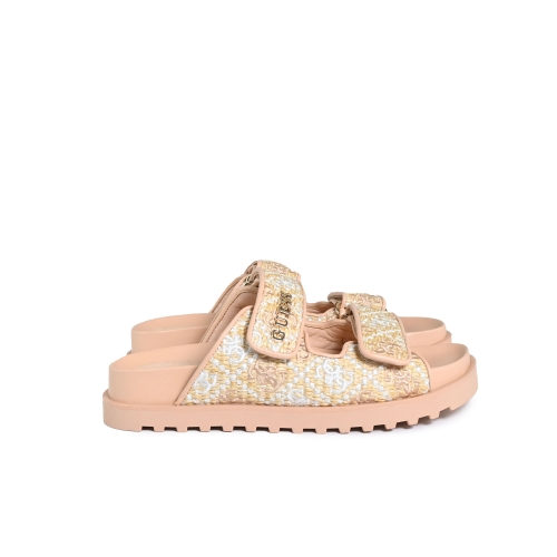 GUESS CIABATTA 4G LOGO TESSUTO BEIGE FLJFZZFAB19