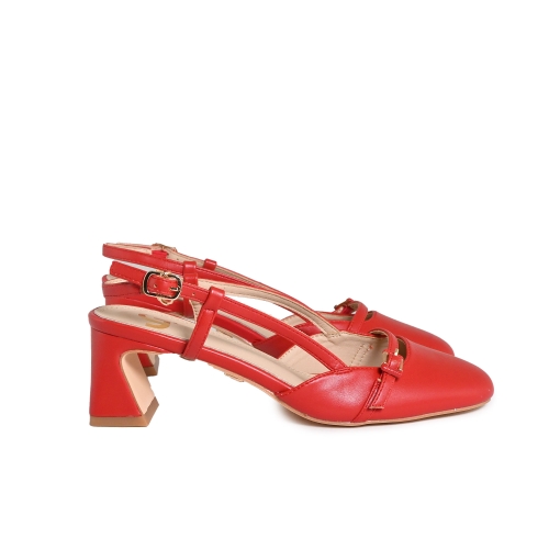 GOLD&amp;GOLD SLINGBACK ECOPELLE ROSSO GD221