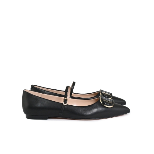 TWINSET BALLERINA PELLE NERO 251TCP064