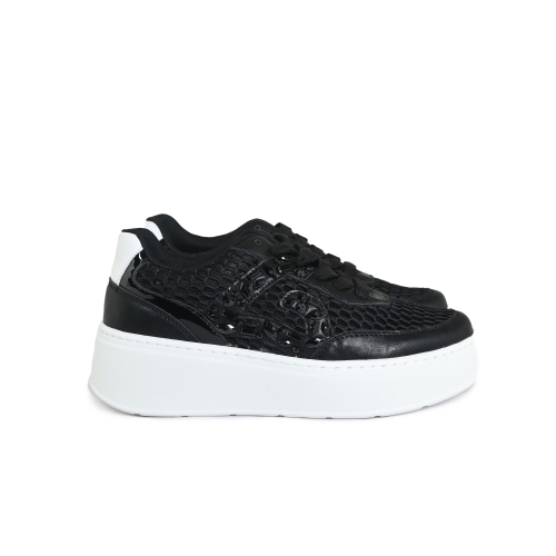 GOLD&amp;GOLD SNEAKERS TRAFORATA TESSUTO NERO GB949