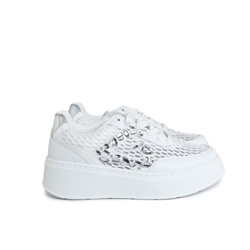 GOLD&amp;GOLD SNEAKERS TRAFORATA TESSUTO BIANCO GB949