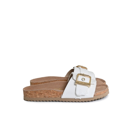 COLORS OF CALIFORNIA CIABATTA MONOFASCIA DENIM BIANCO BIO503