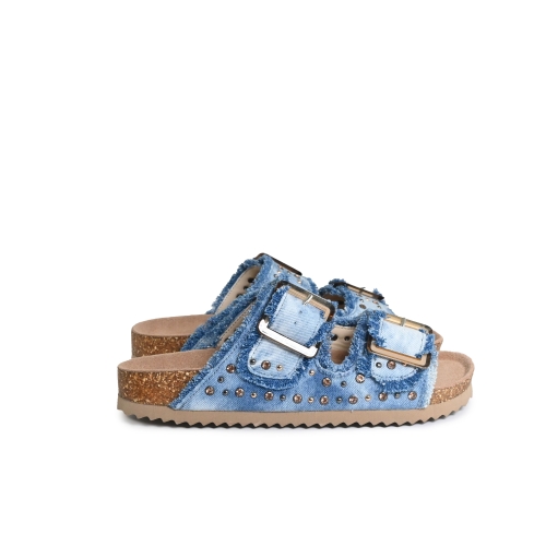 COLORS OF CALIFORNIA CIABATTA STRASS DENIM BLU BIO406