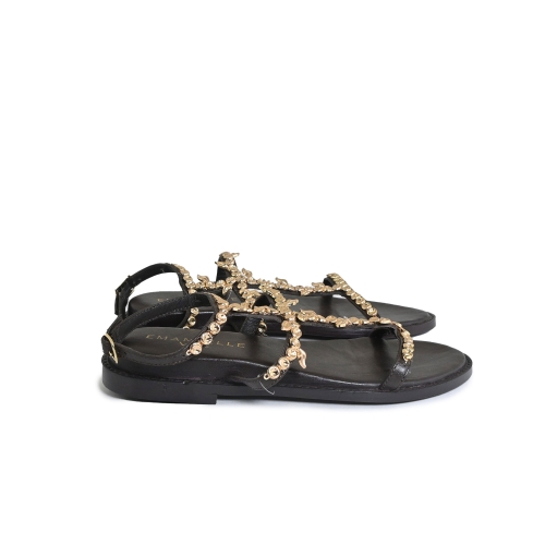 EMANUELLE VEE SANDALO CON ACCESSORIO PELLE MARRONE 451M-900-17-SNP