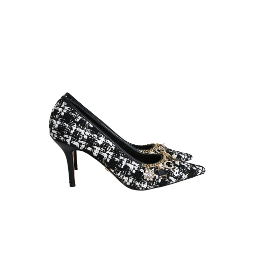 GUESS DECOLLETE TWEED NERO E BIANCO FLTNSYFAB08