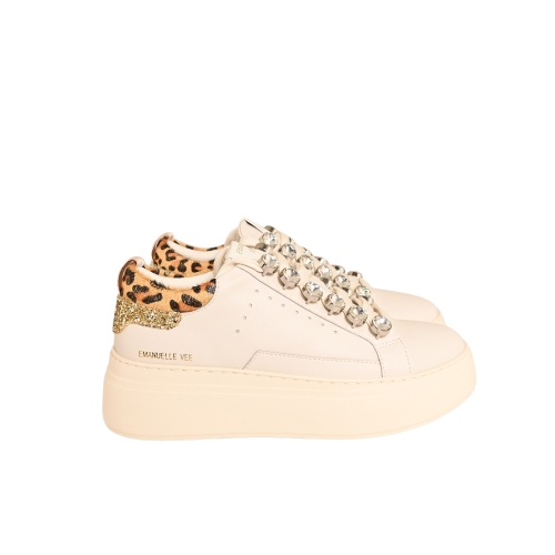 EMANUELLE VEE SNEAKERS PELLE BIANCO 452P-503-17