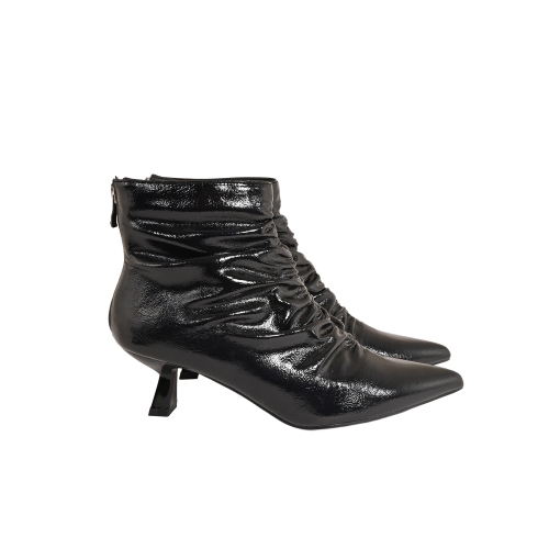 GOLD&amp;GOLD STIVALETTO A PUNTA VERNICE NERO GH96