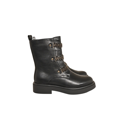GOLD&amp;GOLD STIVALETTO ECOPELLE NERO FD13