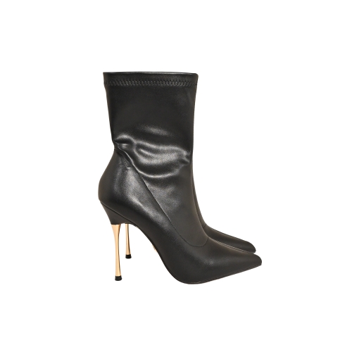 GOLD&amp;GOLD STIVALETTO STRETCH ECOPELLE NERO GP847