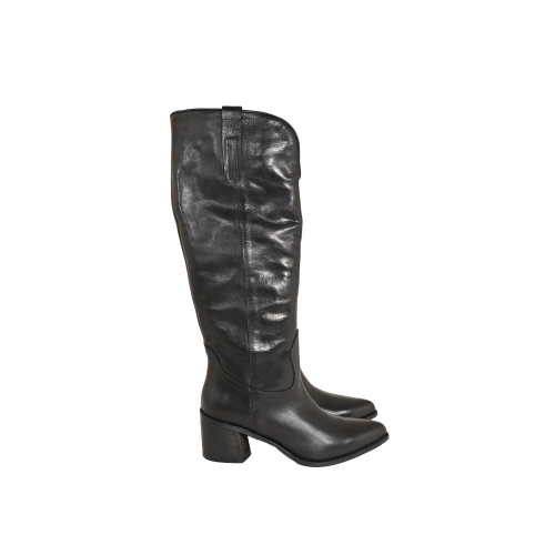 GIANNI CRASTO STIVALE TEXANO PELLE NERO 8692