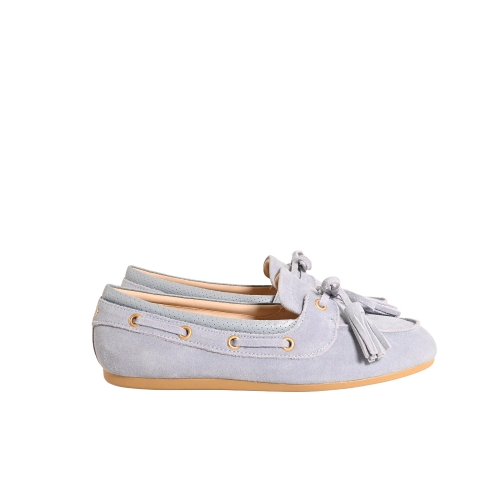 LIU JO MOCASSINO CON NAPPINE SUEDE AZZURRO POLVERE  SA6049PX002S3954