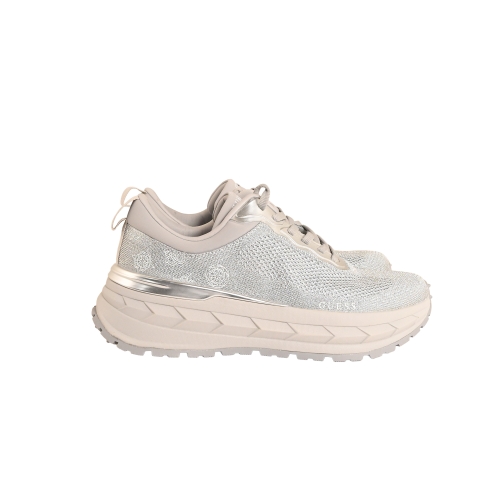 GUESS RUNNER CON LOGO 4G TESSUTO ARGENTO FLPRN3FAB12