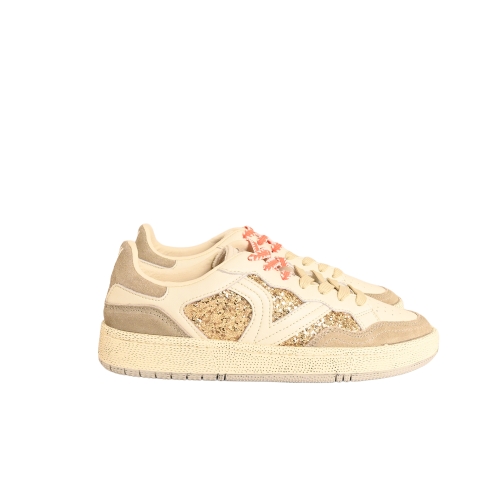 VICTORIA SNEAKERS SMASH GLITTER PELLE BEIGE 8806117