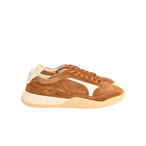 EMANUELLE VEE SNEAKERS PELLE SCAMOSCIATA CUOIO 461P-903-10-P002