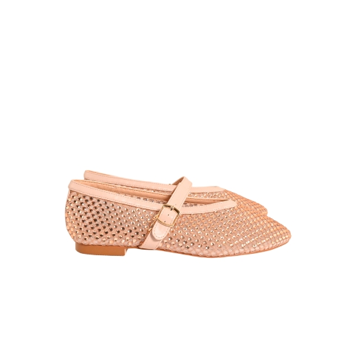 GOLD&amp;GOLD BALLERINA STRASS ALL OVER TESSURO RETE NUDE GD398