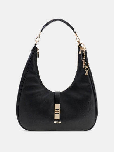 GUESS BORSA A SPALLA HOBO BROOKE ECOPELLE NERO HWBG9897020