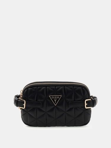 GUESS BORSA MINI A TRACOLLA TRAPUNTATA PAISLEIGH ECOPELLE NERO HWQG9883740