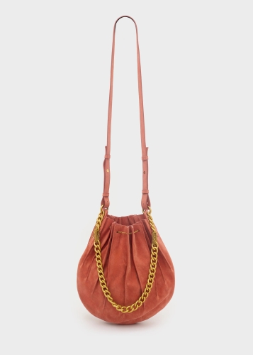 NALI BORSA EVISSA A SPALLA TESSUTO SCAMOSCIATO RUGGINE LDBS0154