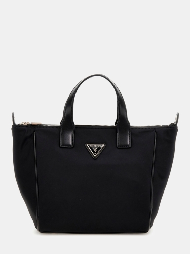 GUESS BORSA A MANO CON TRACOLLA LOGATA TESSUTO NERO TWNN9676019