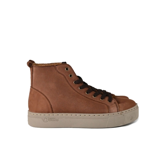 NATURAL WORLD SNEAKERS ALTA PELLE CUOIO 6180