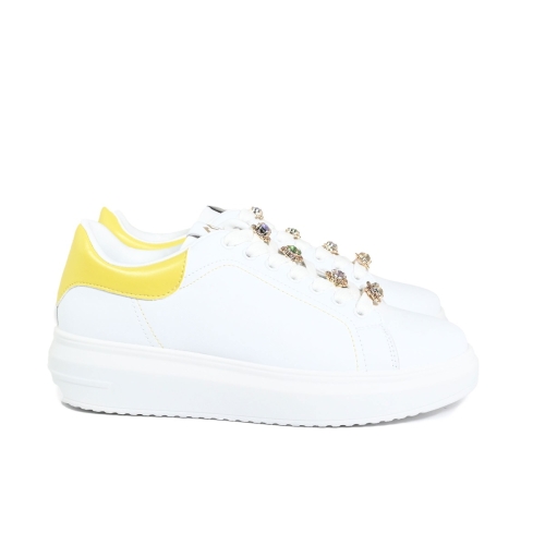 GOLD&GOLD SNEAKERS ECOPELLE BIANCO/LIME GB812