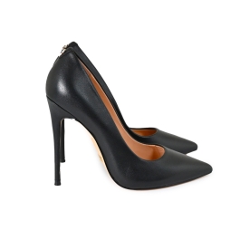 Mocassino Guess donna nero Wanyn in pelle logo impresso